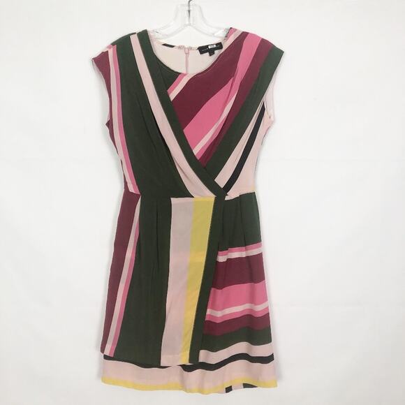 Slate & Willow 100% Silk Striped Sheath Dress Size 2 - Picture 4 of 12